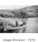 #7272 Stock Image: Lakota Indians in a Canoe by JVPD