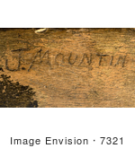 #7321 Picture Of J Mountain Engraved On A Wooden Microscope Case