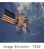 #7342 Stock Image Of Uncle Same Merged With The American Flag