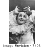 #7403 Stock Picture Of Pilar Morin As A Clown Hands Over Head