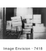 #7418 Stock Photo Of Cases Of Confiscated Whiskey During Prohibition