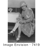 #7419 Stock Image Of A Woman Hiding A Flask In Her Garter During Prohibition