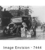 #7444 Stock Picture of Confiscated Moonshine and Wrecked Car During Prohibition by JVPD