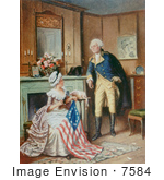 #7584 Picture Of Betsy Ross Sewing The Flag