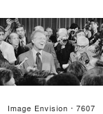 #7607 Picture Of Jimmy Carter Surrounded By Journalists