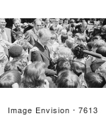 #7613 Picture Of Jimmy Carter In A Crowd Of Children