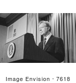 #7618 Picture Of Jimmy Carter Giving A Speech Regarding The Iran Hostage Crisis