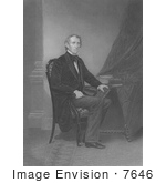 #7646 Image Of President John Tyler Sitting At A Table