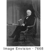 #7668 Image Of President Millard Fillmore Seated And Holding A Book