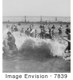 #7839 Picture Of Swimming In The Waves At Coney Island
