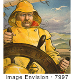 #7997 Picture Of Theodore Roosevelt Steering A Ship