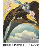 #8220 Picture of Bald Eagle on the Globe by JVPD