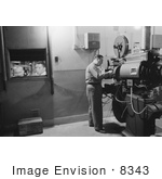 #8343 Picture Of Man Using Movie Projector