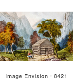 #8421 Picture Of A Log Cabin In Yosemite