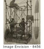 #8456 Picture Of Three Men In An Airship