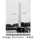 #8463 Picture of a US Army Blimps Over Washington Monument by JVPD