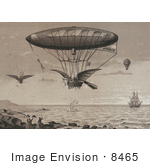 #8465 Picture Of An Airship By Ocean
