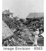 #8563 Picture of a Path Through Debris, Galveston Hurricane by JVPD