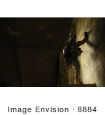 #8884 Picture Of An Army Soldier In Stairwell