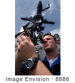 #8886 Picture Of A Navy Man Using A Sextant