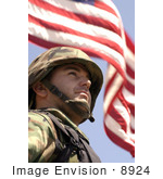 #8924 Picture Of A Soldier And American Flag
