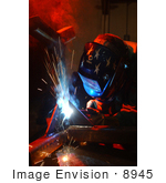 #8945 Picture Of A Soldier Welding To Repair A Munitions Stand