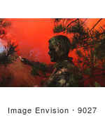 #9027 Picture Of A Soldier Setting Off A Flare