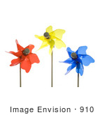 #910 Stock Image of Red, Yellow and Blue Pinwheels by Jamie Voetsch