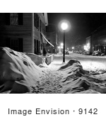 #9142 Picture of a Snowy Night in Woodstock, Vermont by JVPD