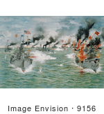 #9156 Picture Of The Battle Of Manila Bay