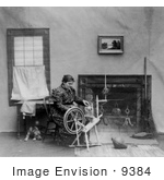 #9384 Picture Of A Woman Using A Spinning Wheel