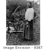 #9387 Picture Of A Woman And A Spinning Wheel