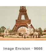 #9666 Picture Of Fountain Trocadero And Eiffel Tower