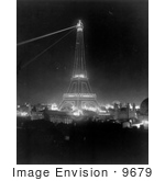 #9679 Picture Of The Eiffel At Night 1900