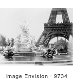 #9734 Picture Of Fountain Coutan Eiffel Tower And Trocadero Palace