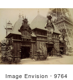 #9764 Picture Of The Pavilion Of Nicaragua At The Base Of The Eiffel Tower During The Paris Exposition In 1889