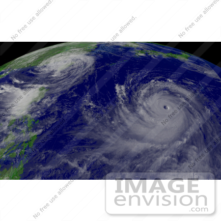 #10241 Picture of Super Typhoon Chaba and Typhoon Aere by JVPD
