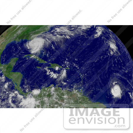 #10293 Picture of Hurricane Frances and Hurricane Ivan by JVPD