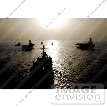 #10583 Picture of Military Ships at Sunset by JVPD