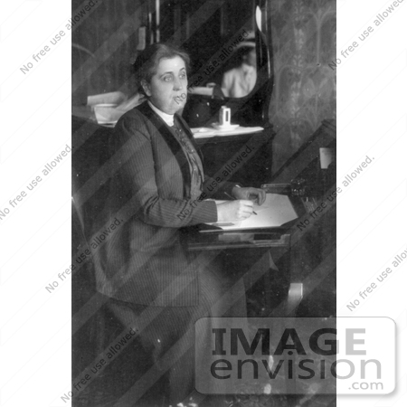 #10630 Picture of Jane Addams Sitting at a Desk by JVPD
