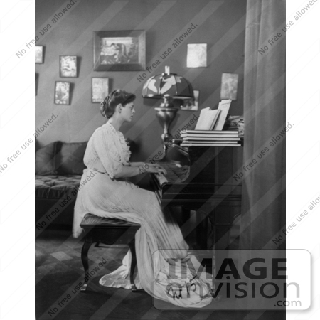 #10675 Picture of Ethel Barrymore Playing a Piano by JVPD