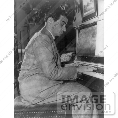 #10686 Picture of Irving Berlin Playing a Piano by JVPD