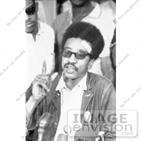 #10736 Picture of H. Rap Brown Speaking at a SNCC Conference by JVPD