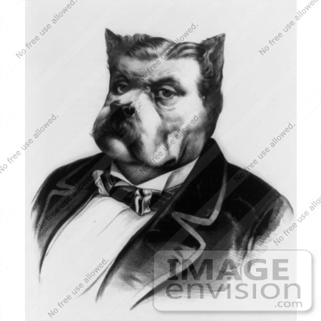 #10756 Picture of a James Fisk Bulldog Caricature by JVPD