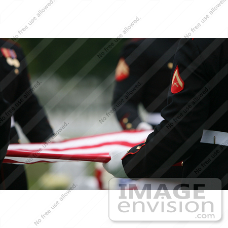 #10766 Picture of Men Holding a Flag After a Funeral Ceremony by JVPD