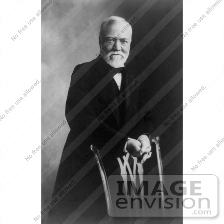 #10829 Picture of Andrew Carnegie Leaning on a Chair by JVPD