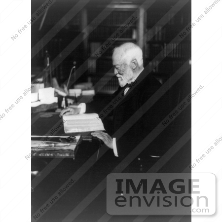 #10839 Picture of Andrew Carnegie Reading at a Desk by JVPD