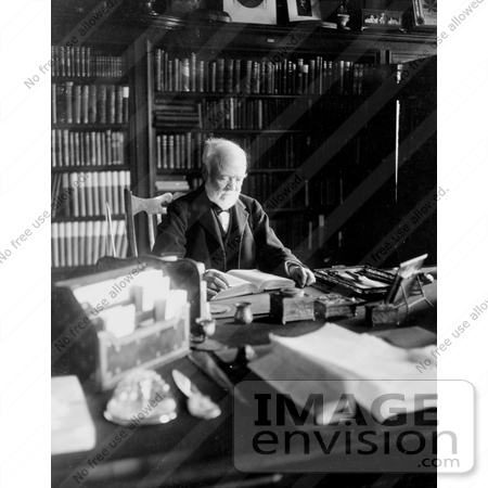 #10842 Picture of Andrew Carnegie Reading at a Desk by JVPD