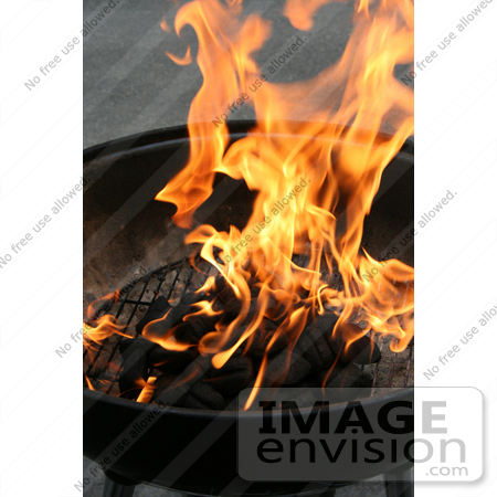 #10898 Picture of Charcoal and Fire on a Grill by Jamie Voetsch