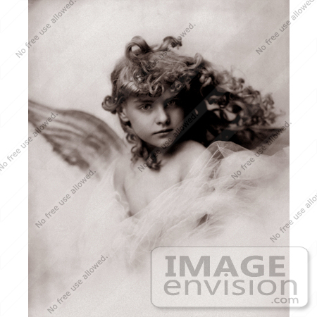 #11034 Picture of a Winged Female Child Angel by JVPD